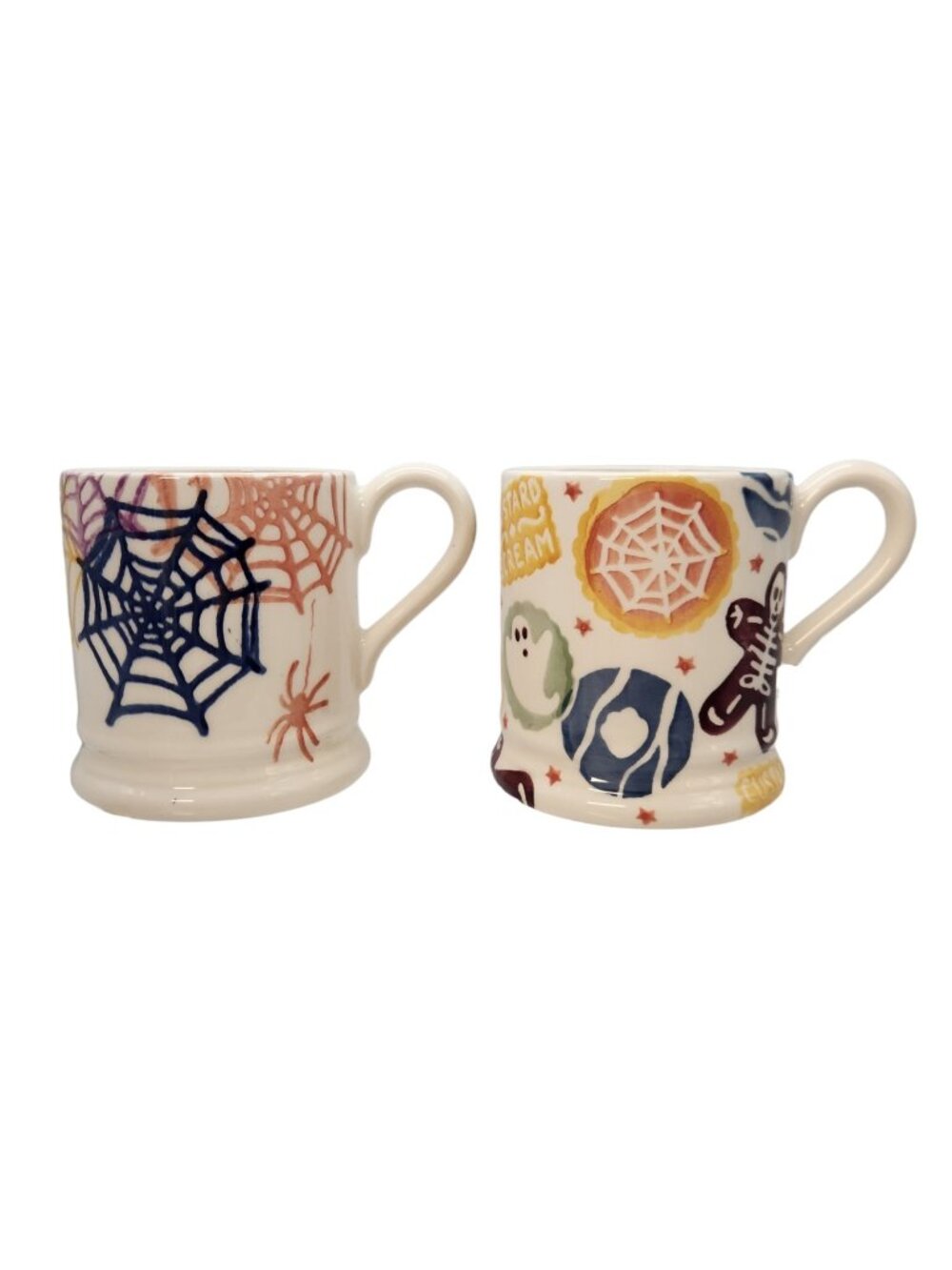 Emma Bridgewater Set of 2 Halloween Mugs Biscuits Spiderwebs EUC